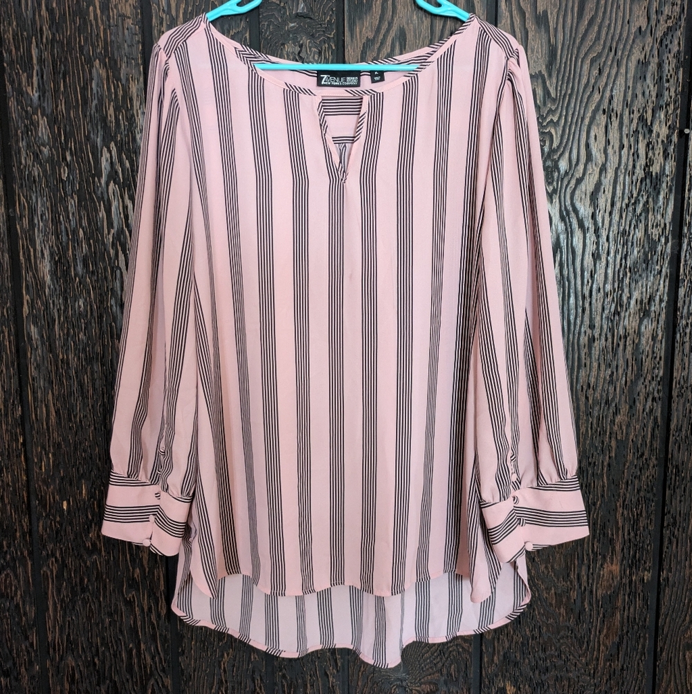 Elegant Pink Striped Blouse by New York & Company